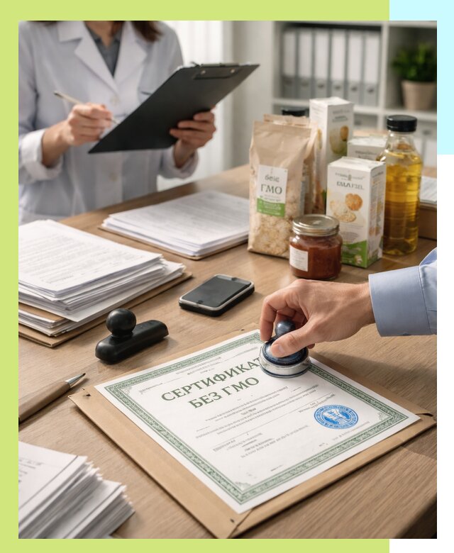 Получение сертификата Без ГМО для продукции в Саратове